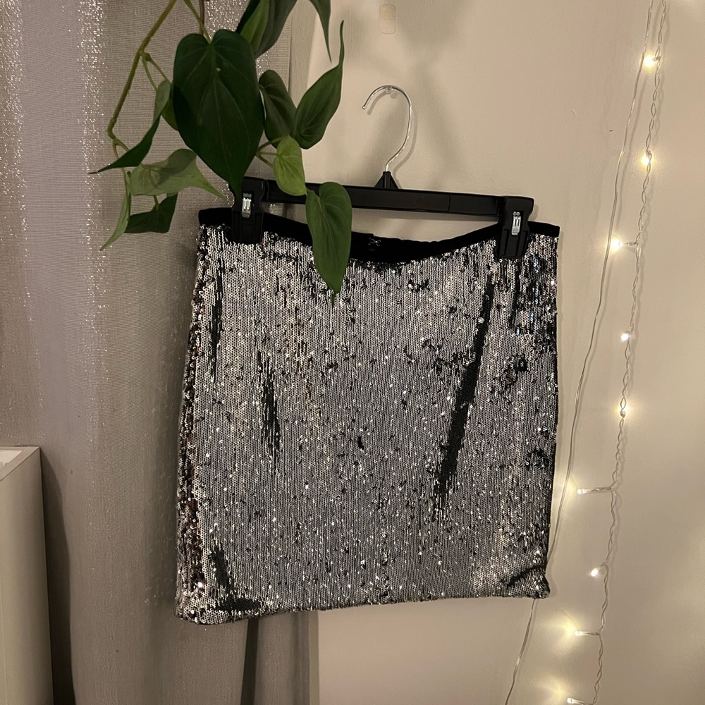 Glamorous Silver Sequin Mini Skirt